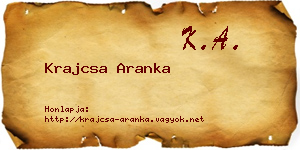 Krajcsa Aranka névjegykártya